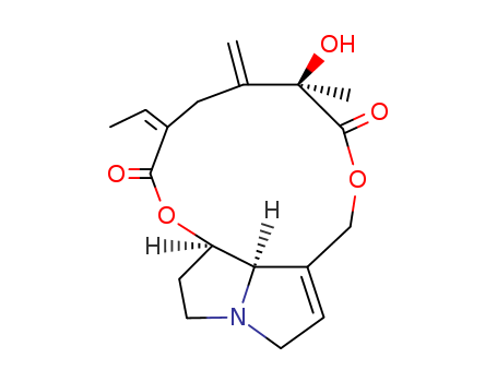 [1,6]Dioxacyclododecino[2,3,4-gh]pyrrolizine-2,7-dione,3-ethylidene-3,4,5,6,9,11,13,14,14a,14b-decahydro-6-hydroxy-6-methyl-5-methylene-,(3Z,6R,14aR,14bR)- cas  480-81-9