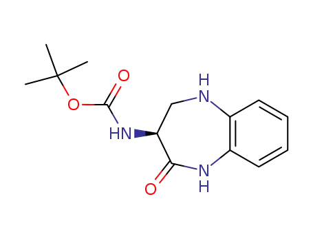 Molecular Structure of 175211-39-9 (Carbamic acid,
[(3S)-2,3,4,5-tetrahydro-2-oxo-1H-1,5-benzodiazepin-3-yl]-,
1,1-dimethylethyl ester)