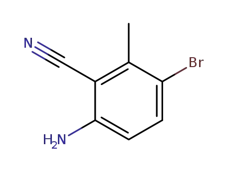 Molecular Structure of 110127-09-8 (Benzonitrile, 6-amino-3-bromo-2-methyl-)