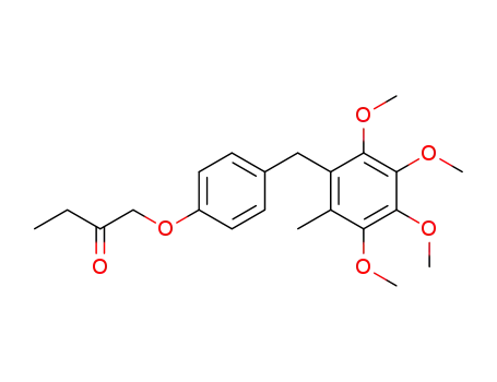 Molecular Structure of 842162-36-1 (2-Butanone,
1-[4-[(2,3,4,5-tetramethoxy-6-methylphenyl)methyl]phenoxy]-)