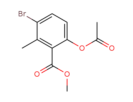 Benzoic acid, 6-(acetyloxy)-3-bromo-2-methyl-, methyl ester