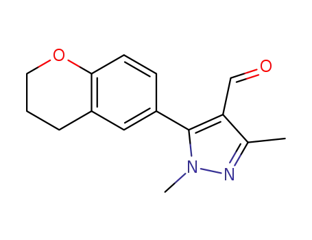 Molecular Structure of 1402144-68-6 (5-(3,4-dihydro-2H-1-benzopyran-6-yl)-1,3-dimethyl-1H-pyrazole-4-carbaldehyde)