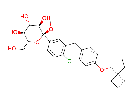 (2S,3R,4S,5S,6R)-2-(4-chloro-3-(4-((1-ethylcyclobutyl)methoxy)benzyl)phenyl)-6-(hydroxymethyl)-2-methoxytetrahydro-2H-pyran-3,4,5-triol