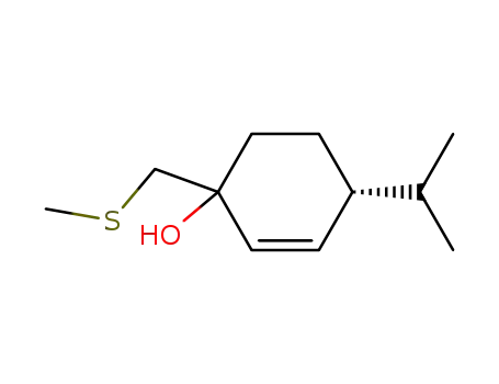 Molecular Structure of 132042-15-0 ((R)-4-Isopropyl-1-methylsulfanylmethyl-cyclohex-2-enol)