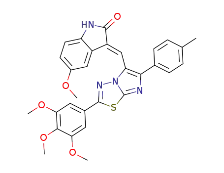 (E)-5-methoxy-3-((6-p-tolyl-2-(3,4,5-trimethoxyphenyl)imidazo[2,1-b][1,3,4]thiadiazol-5-yl)methylene)indolin-2-one