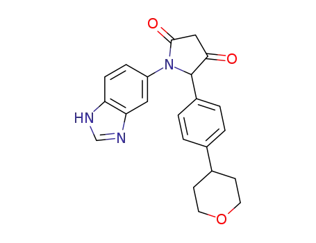 1-(1H-benzo[d]imidazol-5-yl)-5-(4-(tetrahydro-2H-pyran-4-yl)phenyl)pyrrolidine-2,4-dione
