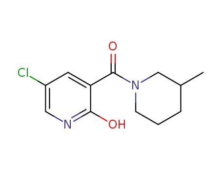 Molecular Structure of 648421-99-2 (5-chloro-3-[(3-methyl-1-piperidinyl)carbonyl]-2-pyridinol)