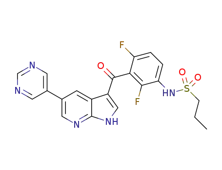 N-(2,4-difluoro-3-(5-(pyrimidin-5-yl)-1H-pyrrolo[2,3-b]pyridine-3-carbonyl)phenyl)propane-1-sulfonamide