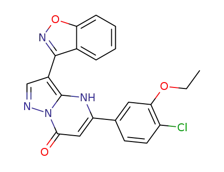 Molecular Structure of 1607023-11-9 (3-(benzo[d]isoxazol-3-yl)-5-(4-chloro-3-ethoxyphenyl)pyrazolo[1,5-a]pyrimidin-7(4H)-one)