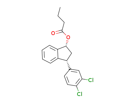 Molecular Structure of 1334338-09-8 (butyric acid (1R,3R)-3-(3,4-dichloro-phenyl)-indan-1-yl ester)