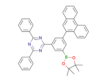 Molecular Structure of 1380445-20-4 (2-[3-{(4,4,5,5-tetramethyl-1,3,2-dioxaborolane-2-yl)phenyl}-5-(9-phenanthryl)phenyl]-4,6-diphenyl-1,3,5-triazine)