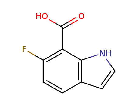 Molecular Structure of 875305-42-3 (1H-INDOLE-7-CARBOXYLIC ACID, 6-FLUORO)