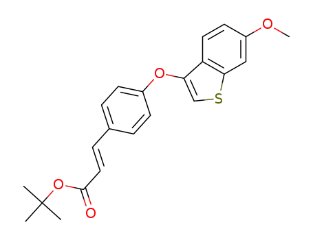 Molecular Structure of 1622308-34-2 ((E)-tert-butyl 3-(4-((6-methoxybenzo[b]thiophen-3-yl)oxy)phenyl)acrylate)
