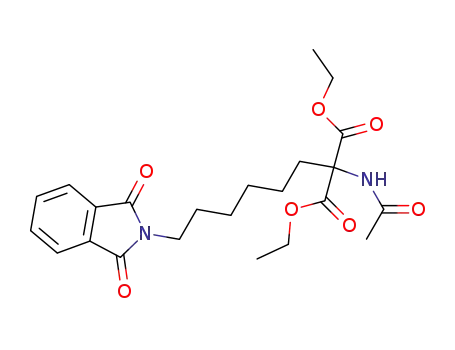 Molecular Structure of 101947-53-9 (Propanedioic acid,
(acetylamino)[6-(1,3-dihydro-1,3-dioxo-2H-isoindol-2-yl)hexyl]-, diethyl
ester)