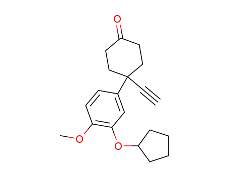 Molecular Structure of 153587-32-7 (4-(3-cyclopentyloxy-4-methoxyphenyl)-4-ethynylcyclohexan-1-one)