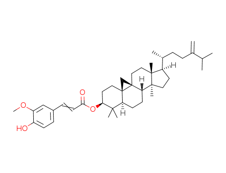 9,19-Cyclolanostan-3-ol,24-methylene-, 3-(4-hydroxy-3-methoxyphenyl)-2-propenoate, (3b)- cas  469-36-3