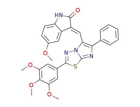 (E)-5-methoxy-3-((6-phenyl-2-(3,4,5-trimethoxyphenyl)imidazo[2,1-b][1,3,4]thiadiazol-5-yl)methylene)indolin-2-one
