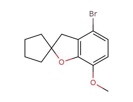 Molecular Structure of 185244-55-7 (4-bromo-2,3-dihydro-7-methoxybenzofuran-2-spiro-1'-cyclopentane)