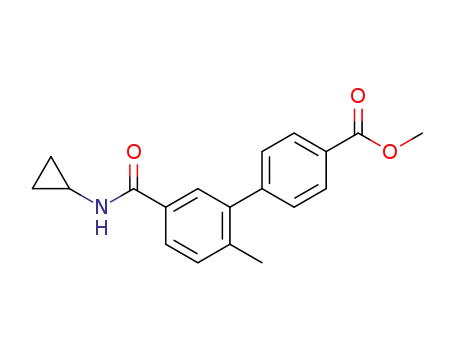 Molecular Structure of 515135-46-3 ([1,1'-Biphenyl]-4-carboxylic acid,
5'-[(cyclopropylamino)carbonyl]-2'-methyl-, methyl ester)