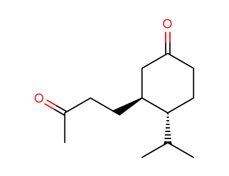 Molecular Structure of 106800-43-5 ((3S,4R)-4-Isopropyl-3-(3-oxo-butyl)-cyclohexanone)