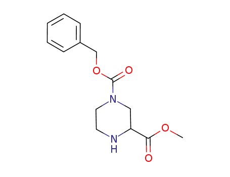 Molecular Structure of 129799-11-7 (4-Cbz-piperazine-2-carboxylate methyl ester)