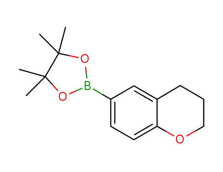 Molecular Structure of 1002727-88-9 (6-(4,4,5,5-Tetramethyl-1,3,2-dioxaborolan-2-yl)chroman, 97%)
