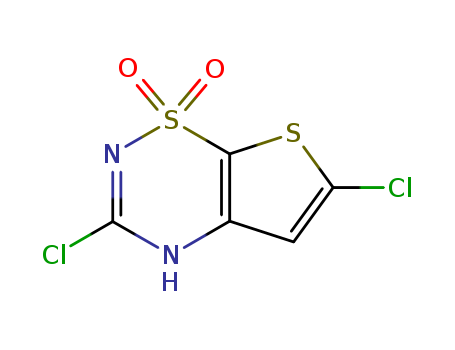 2H-THIENO[3,2-E]-1,2,4-THIADIAZINE,3,6-DICHLORO-,1,1-DIOXIDE3,6-DICHLORO-4H-THIENO[3,2-E]-1,2,4-THIADIAZINE1,1-DIOXIDE;3-CHLORO-THIADIAZINE