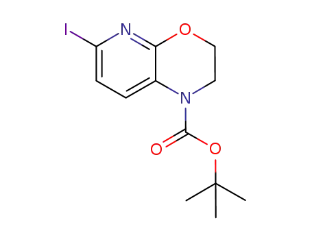 Molecular Structure of 1214932-35-0 (tert-Butyl 6-iodo-2,3-dihydro-1H-pyrido-[2,3-b][1,4]oxazine-1-carboxylate)
