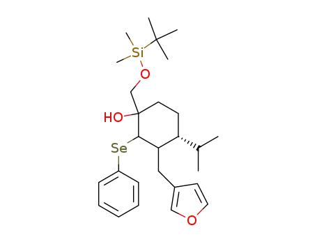 (R)-1-(tert-Butyl-dimethyl-silanyloxymethyl)-3-furan-3-ylmethyl-4-isopropyl-2-phenylselanyl-cyclohexanol