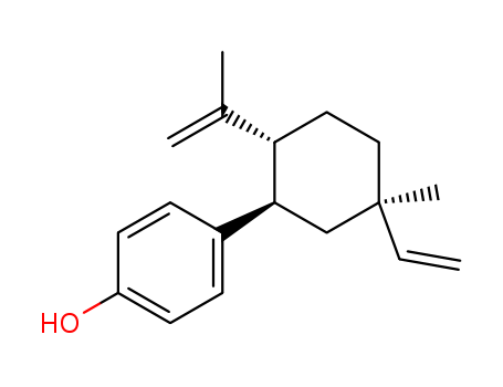 Molecular Structure of 138568-27-1 (Phenol, 4-[5-ethenyl-5-methyl-2-(1-methylethenyl)cyclohexyl]-)