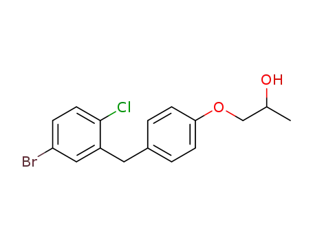 Molecular Structure of 1118567-32-0 (1-(4-(5-bromo-2-chlorobenzyl)phenoxy)propan-2-ol)