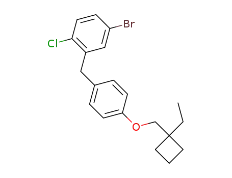 Molecular Structure of 1360568-77-9 (4-bromo-l-chloro-2-(4-((1-ethylcyclobutyl)methoxy)benzyl)benzene)