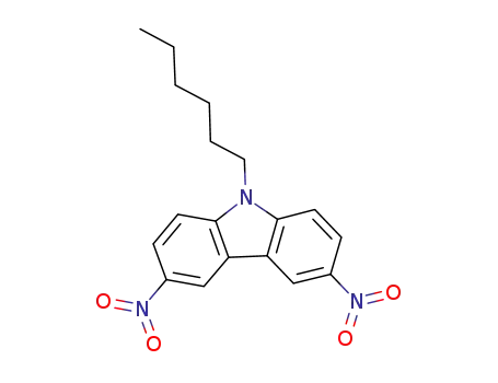 Molecular Structure of 61369-97-9 (9H-Carbazole, 9-hexyl-3,6-dinitro-)