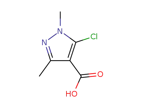 Molecular Structure of 27006-82-2 (5-CHLORO-1,3-DIMETHYL-1H-PYRAZOLE-4-CARBOXYLIC ACID)