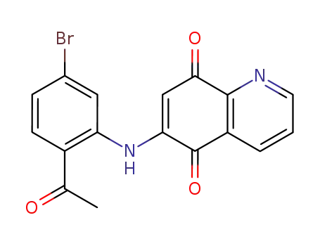 5,8-Quinolinedione, 6-[(2-acetyl-5-bromophenyl)amino]-