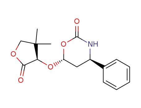 Molecular Structure of 828253-37-8 (2H-1,3-Oxazin-2-one,
tetrahydro-4-phenyl-6-[[(3R)-tetrahydro-4,4-dimethyl-2-oxo-3-furanyl]oxy
]-, (4R,6R)-)