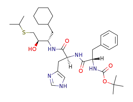 {(S)-1-[(S)-1-((1S,2R)-1-Cyclohexylmethyl-2-hydroxy-3-isopropylsulfanyl-propylcarbamoyl)-2-(1H-imidazol-4-yl)-ethylcarbamoyl]-2-phenyl-ethyl}-carbamic acid tert-butyl ester