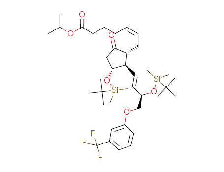 (Z)-7-((1R,2R,3R)-3-[(tert-butyldimethylsilanyl)oxy]2-((E)-3-((tert-butyldimethylsilanyl)oxy)-4-(3-(trifluoromethyl)phenoxy)but-1-en-1-yl)-5-oxo-cyclopentyl)hept-5-enoic acid isopropyl ester