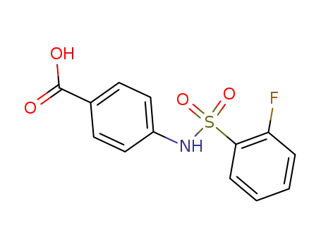 Molecular Structure of 612041-67-5 (4-([(2-FLUOROPHENYL)SULFONYL]AMINO)BENZOIC ACID)