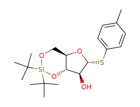 Molecular Structure of 917590-98-8 (p-tolyl 3,5-O-(di-tert-butylsilanediyl)-1-thio-α-D-arabinofuranoside)