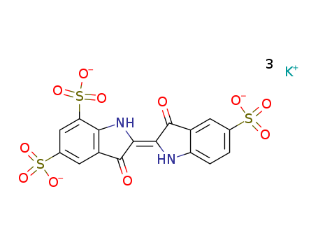 1H-Indole-5,7-disulfonicacid, 2-(1,3-dihydro-3-oxo-5-sulfo-2H-indol-2-ylidene)-2,3-dihydro-3-oxo-,potassium salt (1:3)