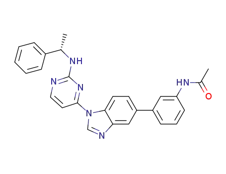 2-[(S)-1-Phenylethylamino]-4-[5-(3-N-acetylaminophenyl)benzimidazol-1-yl]pyrimidine