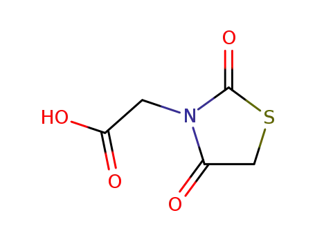 Molecular Structure of 31061-24-2 ((2,4-DIOXO-1,3-THIAZOLIDIN-3-YL)ACETIC ACID)