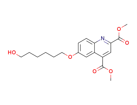 Molecular Structure of 438590-20-6 (dimethyl 6-(6-hydroxyhexyloxy)quinoline-2,4-dicarboxylate)