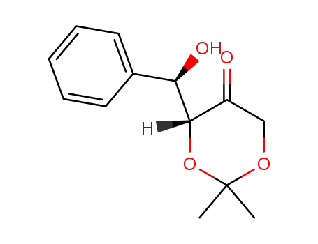 Molecular Structure of 473804-32-9 ((4R,1'R)-4-(hydroxy-phenyl-methyl)-2,2-dimethyl-1,3-dioxan-5-one)