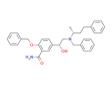 Molecular Structure of 75615-55-3 (<R-(R<sup>*</sup>,R<sup>*</sup>)>-5-<1-hydroxy-2-<N-(1-methyl-3-phenylpropyl)-N-(phenylmethyl)amino>ethyl>-2-(phenylmethoxy)benzamide)