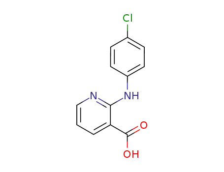 Molecular Structure of 16344-26-6 (3-Pyridinecarboxylic acid, 2-[(4-chlorophenyl)amino]-)