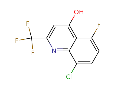 Molecular Structure of 917251-94-6 (8-chloro-5-fluoro-2-(trifluoromethyl)quinolin-4-ol)