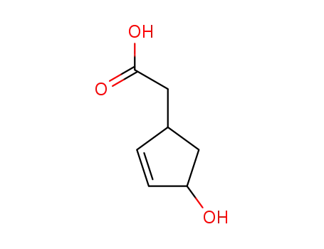 Molecular Structure of 74877-19-3 (3-(carboxymethyl)-5-hydroxycyclopentene)