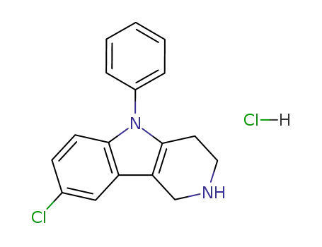 Molecular Structure of 58038-74-7 (1H-Pyrido[4,3-b]indole, 8-chloro-2,3,4,5-tetrahydro-5-phenyl-,
monohydrochloride)